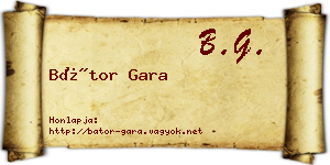 Bátor Gara névjegykártya